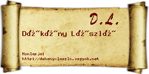 Dékány László névjegykártya