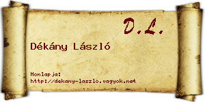 Dékány László névjegykártya