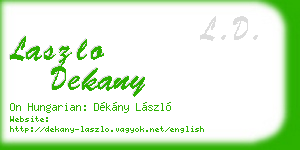 laszlo dekany business card